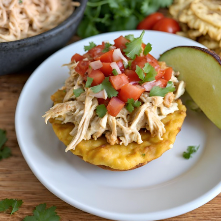 SOPES DE PLÁTANO MACHO CON POLLO