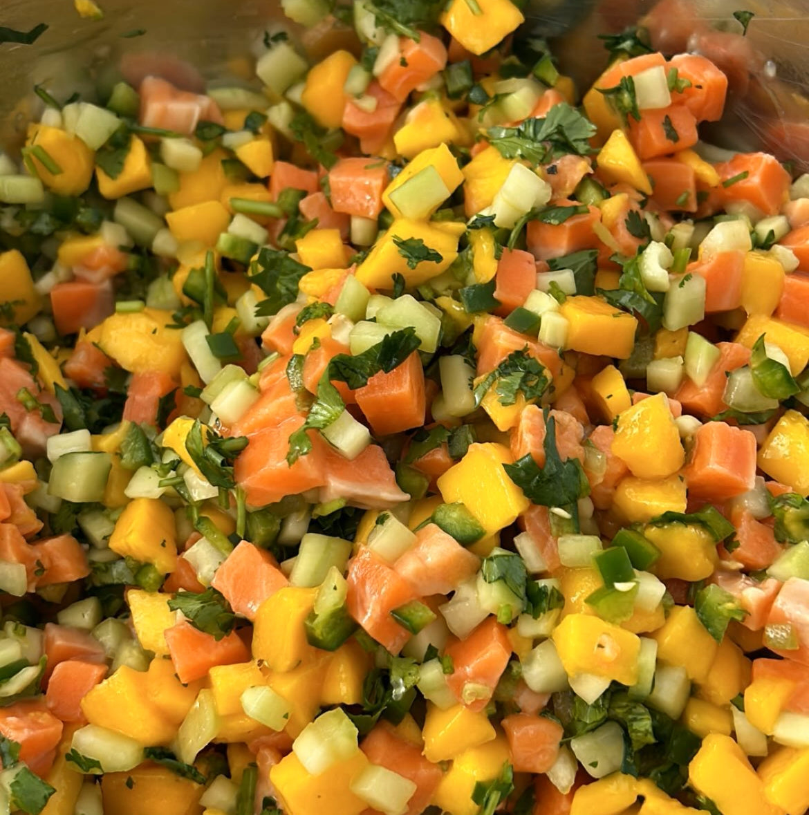 CEVICHE DE SALMON MANGO Y AGUACATE